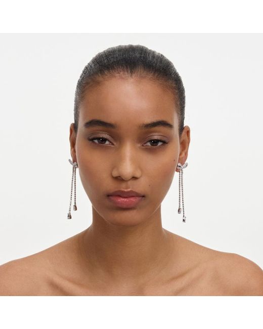 Self-Portrait White Crystal Bow Dangle Earring