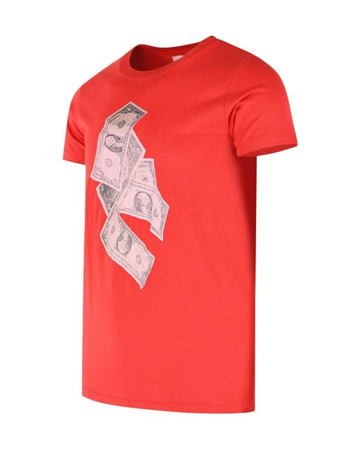 ERL Red Money Graphic-Print T-Shirt for men