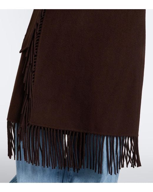 Jonathan Simkhai Brown Fringed Wool-Blend Coat