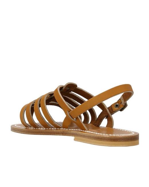 K. Jacques Brown Homere Leather Ankle-Strap Sandals