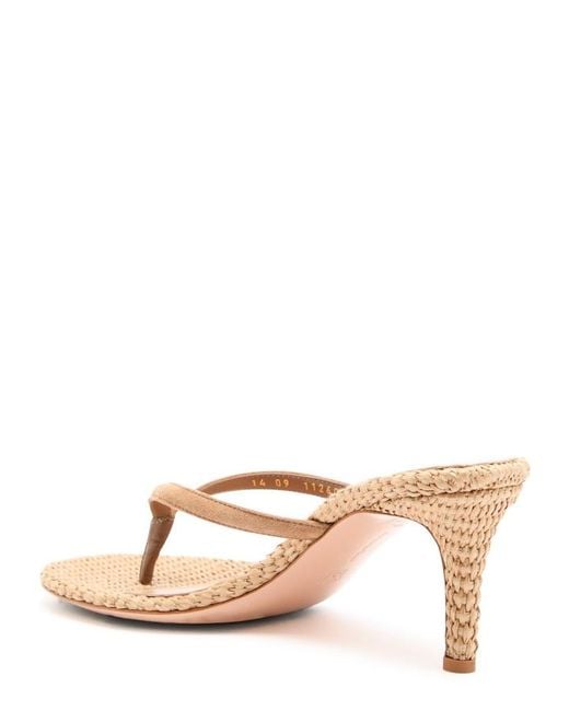 Gianvito Rossi Natural Calypso 70 Raffia Thong Mule