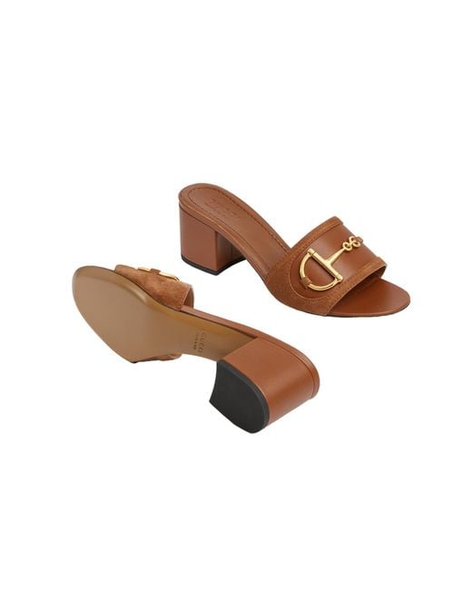 Gucci Brown Slide Sandal With Horsebit