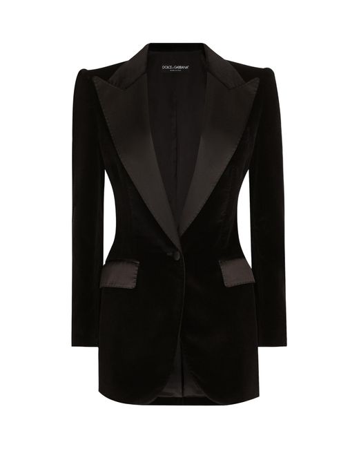 Dolce & Gabbana Black Single-Breasted Velvet Turlington Tuxedo Jacket