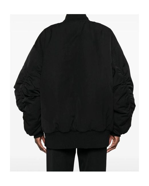 Dolce & Gabbana Black Zip-Up Oversized Bomber Jacket