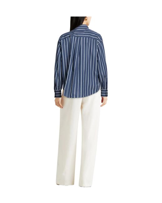 Brunello Cucinelli Blue Striped Long-Sleeve Shirt