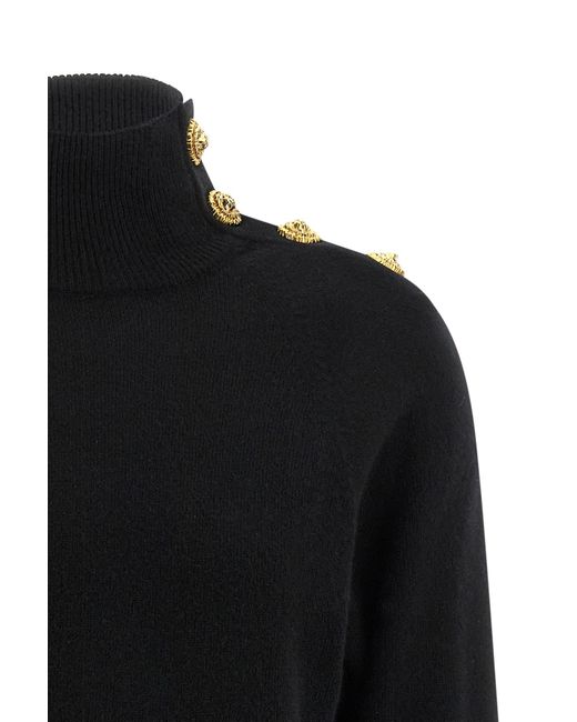 Balmain Black Turtleneck Knitted Jumper