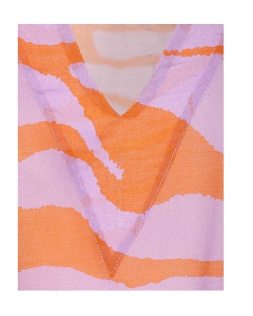The Attico Pink The V-Neck Animal Print Top