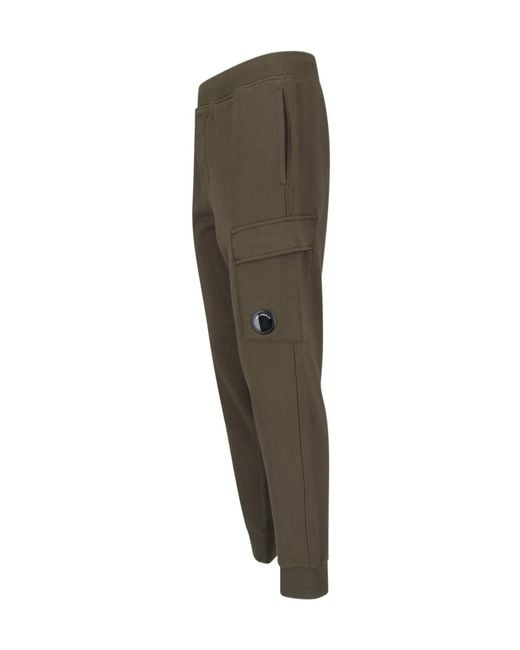 C P Company Green Twill Casual Trousers for men
