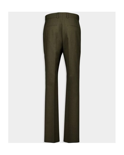 Ferragamo Green Ferragamo Flat Front Trousers for men