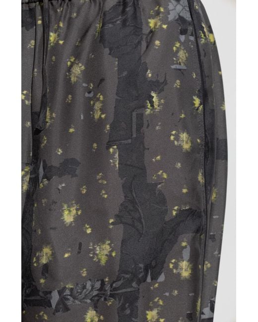 Ganni Gray Loose-Fit Printed Pants