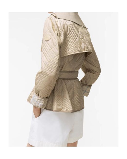 Burberry Natural Micro Check-Stitch Nylon Abbeydale Jacket