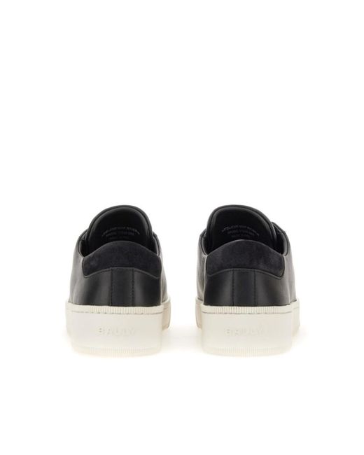 Bally Black Ryver Logo-Plaque Leather Sneakers