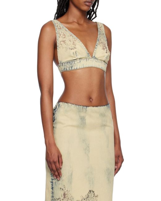 DIESEL White De Janys Fsc Denim Cropped Top