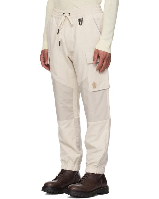 Moncler Natural Cotton Linen Jogging Pants for men