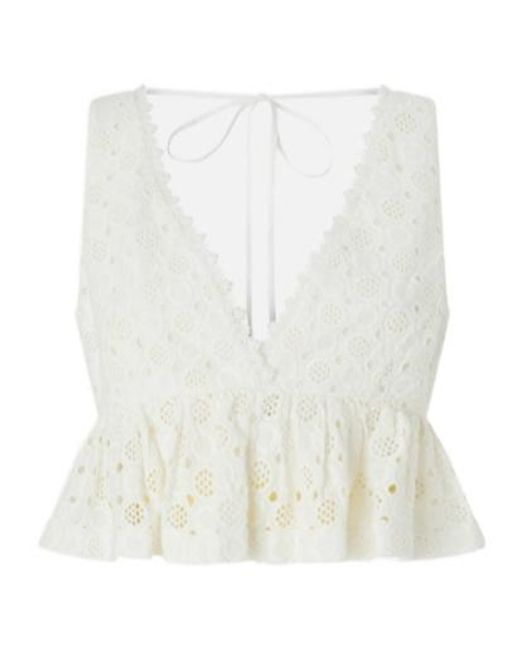 Pinko White Kiersten V-Neck Top