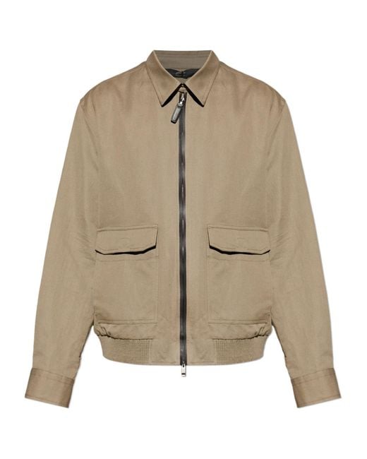 Brioni Natural Long-Sleeved Casual Jacket for men