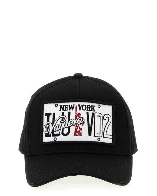 DSquared² Black Logo Patch Baseball Cp