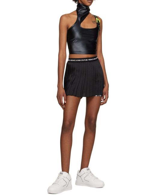 Versace Jeans Black Buckle-Detail Sleeveless Top