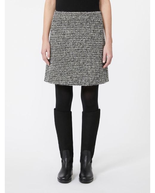 Max Mara Gray Wool And Alpaca Mini Skirt