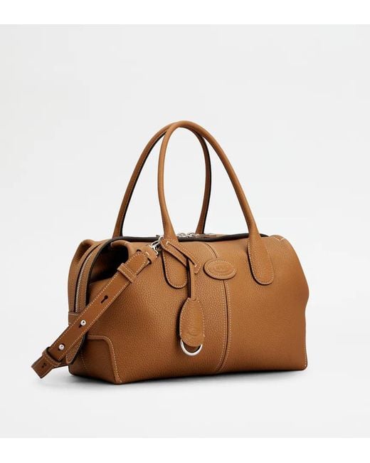 Tod's Brown Logo Embossed Tote Bag