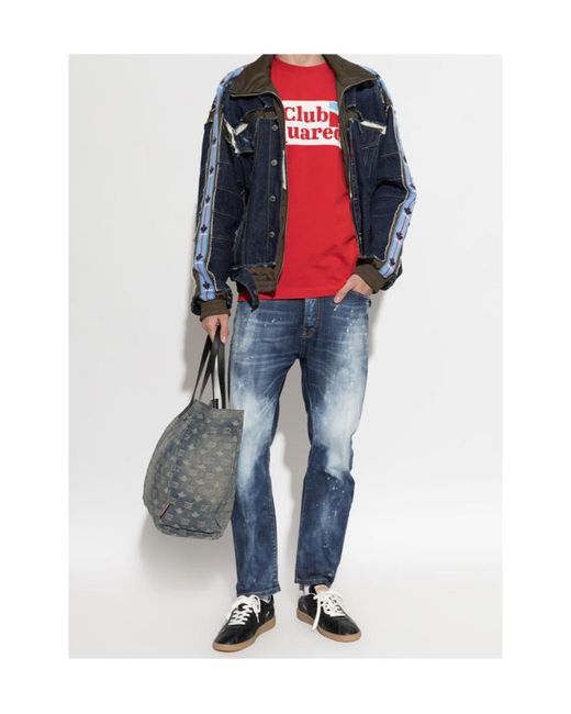 DSquared² Blue Front Zip-Up Denim Jacket for men