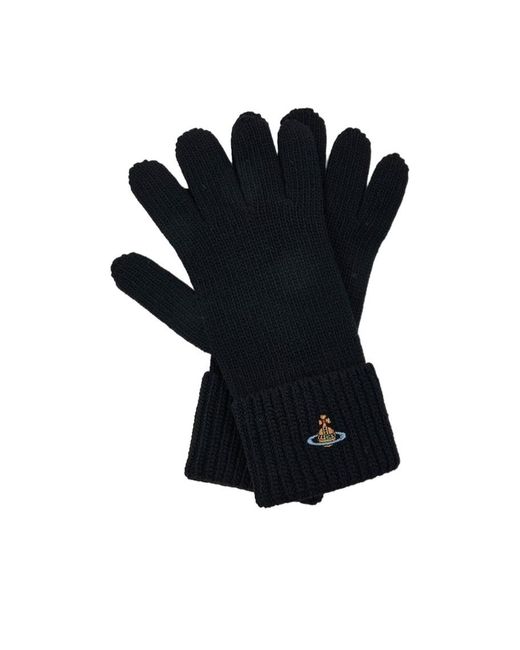 Vivienne Westwood Black Orb-Embroidered Gloves
