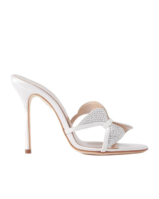 Alessandra Rich White Open-Toe High-Heeled Sandals