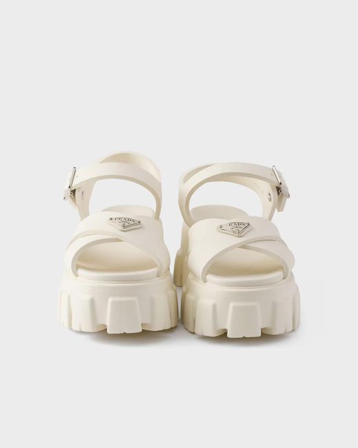 Prada White Monolith Rubber Sandals