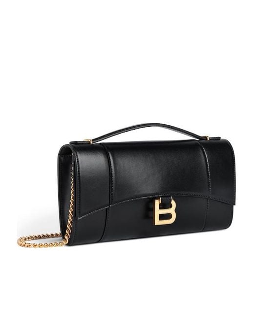 Balenciaga Black Hourglass Chain Pochette Clutch Bag
