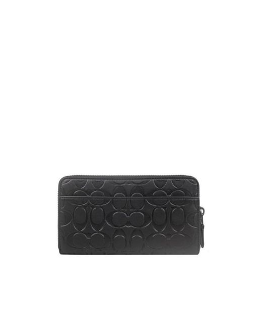COACH Black Embossed Zipper Purse for men