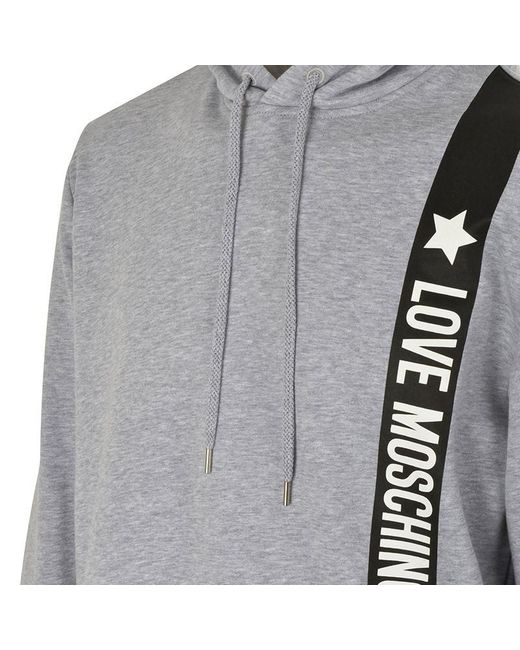 Moschino Gray Logo Details Long-Sleeved Sweater for men
