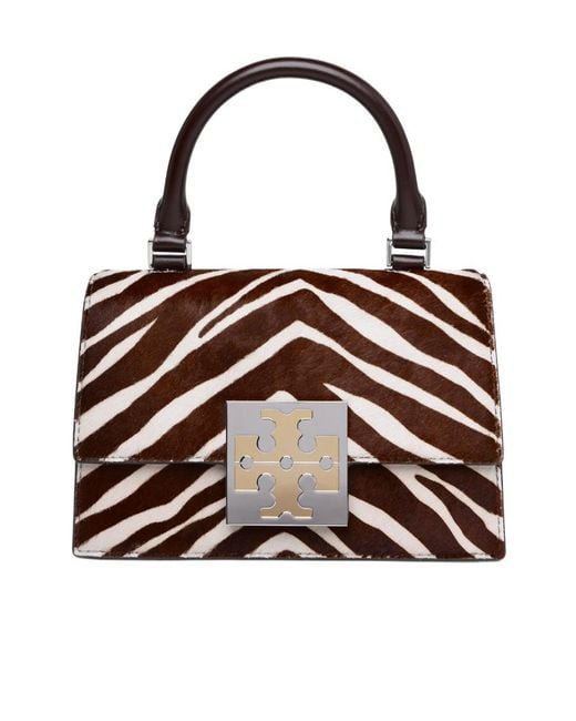 Tory Burch Brown Bon Bon Zebra-Print Mini Bag