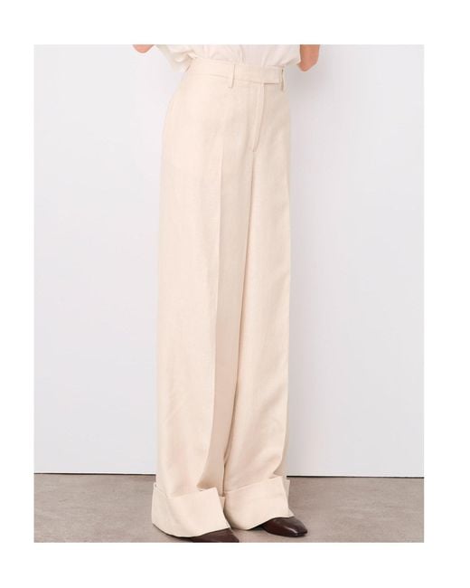 Officine Generale Natural Casual Pants With Belt Loops