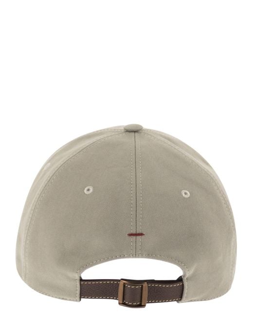 Brunello Cucinelli Gray Logo Embroidered Cap for men