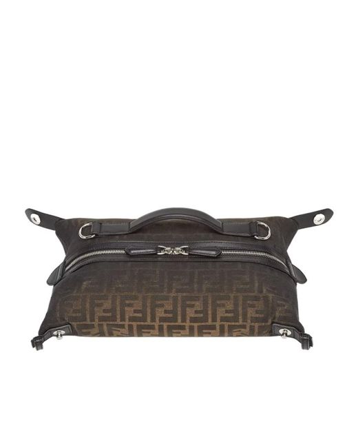 Fendi Brown Ff Jacquard Eclissi Siesta Small Clutch Bag for men