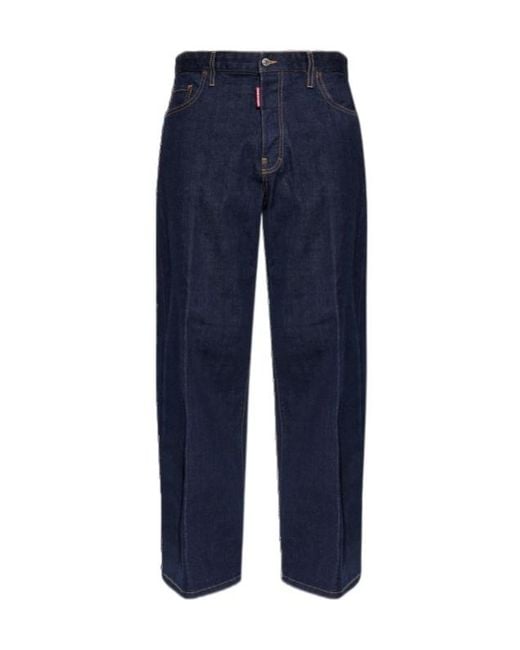 DSquared² Blue Baggy Straight-Leg Jeans for men