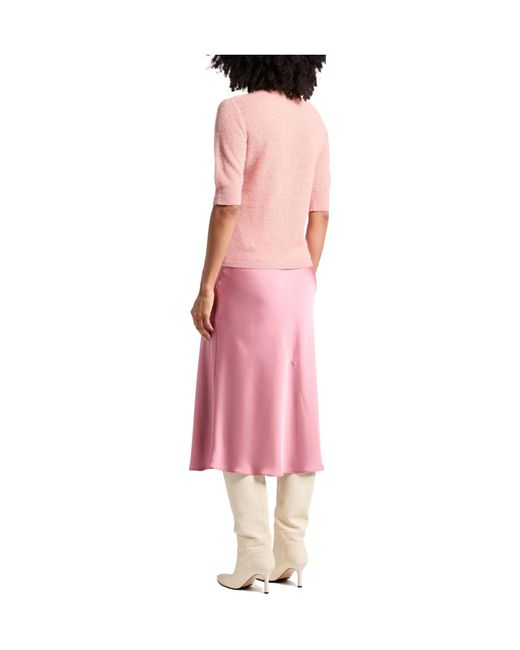 Max Mara Pink Solid-Color Knitted Short-Sleeved Top