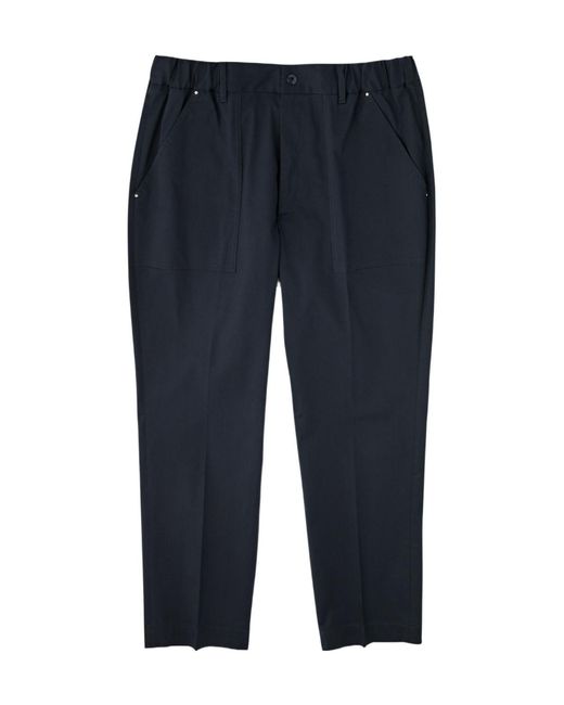 Moncler Blue Logo Cotton-Stretch Trousers for men