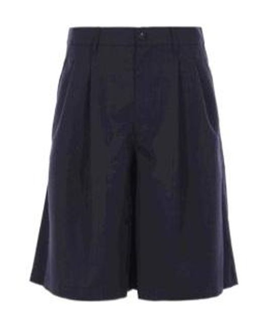 Comme des Garçons Blue Comme Des Garçons Shirt Button Fastened Pleated Shorts for men