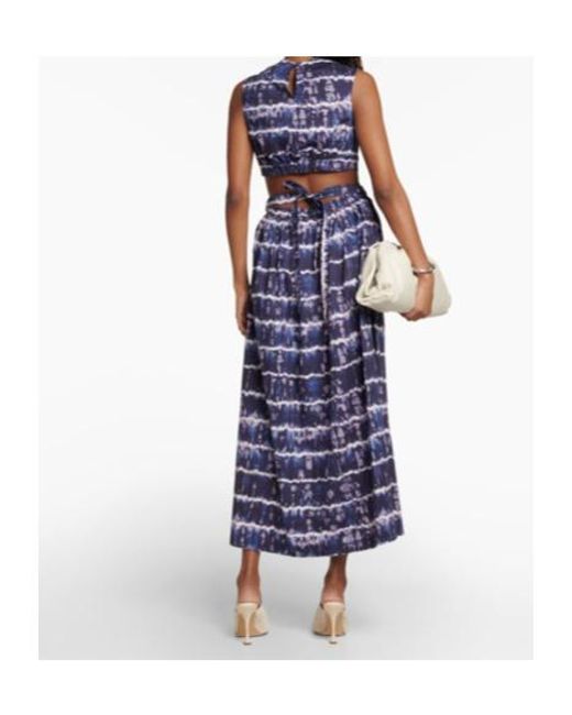 Altuzarra Blue Ashima Cutout Cotton-Blend Midi Dress