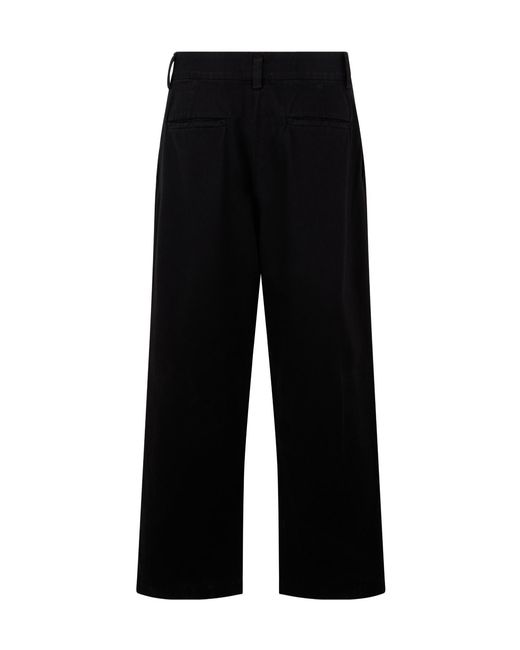 Agolde Black Pleated Wide-Leg Pants for men