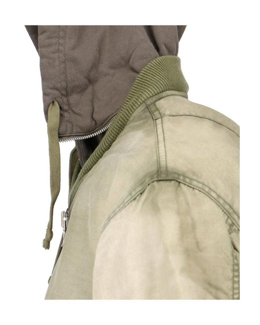 DIESEL Green J-Common Hooded Bomber Jacket for men