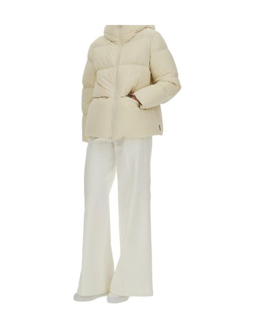 Woolrich White Zip-Up Hooded Jacket