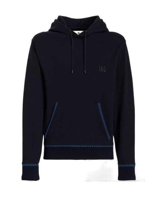 Etro Blue Drawstring Long-Sleeved Hoodie for men