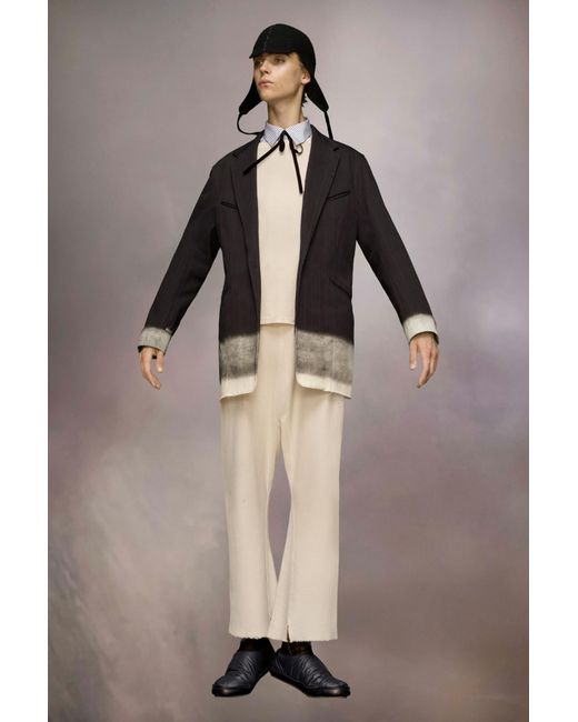 Maison Margiela Black Pinstriped Button-Up Blazer for men