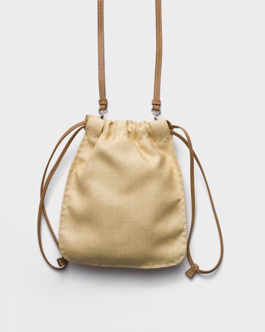 Prada Natural Drawstring Clutch