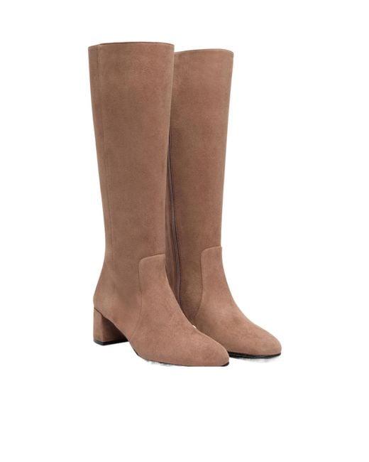 Stuart Weitzman Brown Maeve Zip Boot