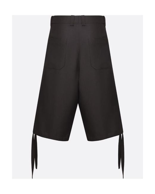 Dior Black Homme Wide-Leg Bermuda Shorts for men