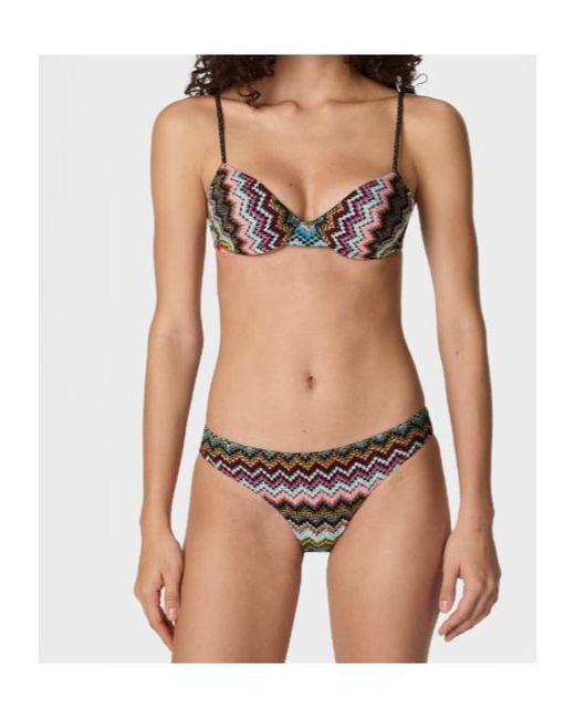Missoni Multicolor Pixelated Zigzag Balconette Bikini