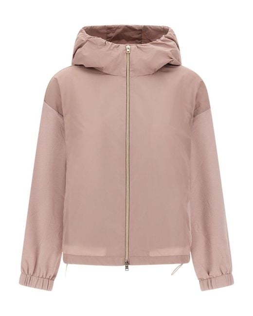 Herno Pink Zip-Up Relaxed Fit Jacket